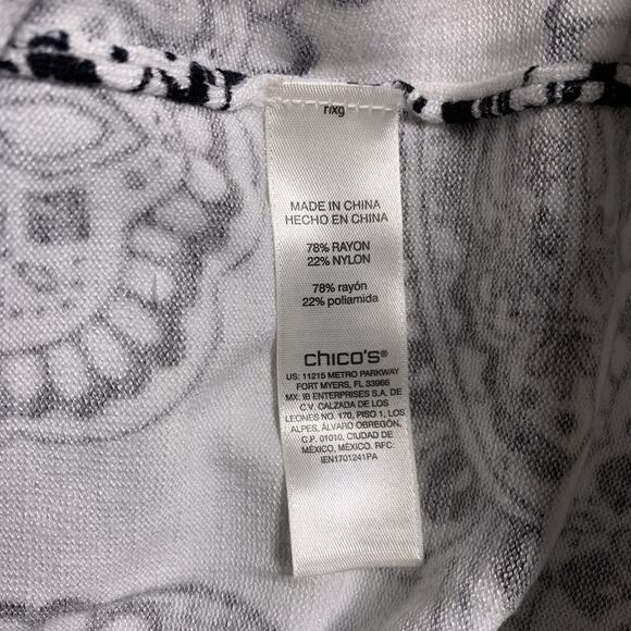 NWT Chico's Sweater Women's Sz 4 (2X) Pullover Monochrome Line Paisley Boat Neck - Picture 6 of 8